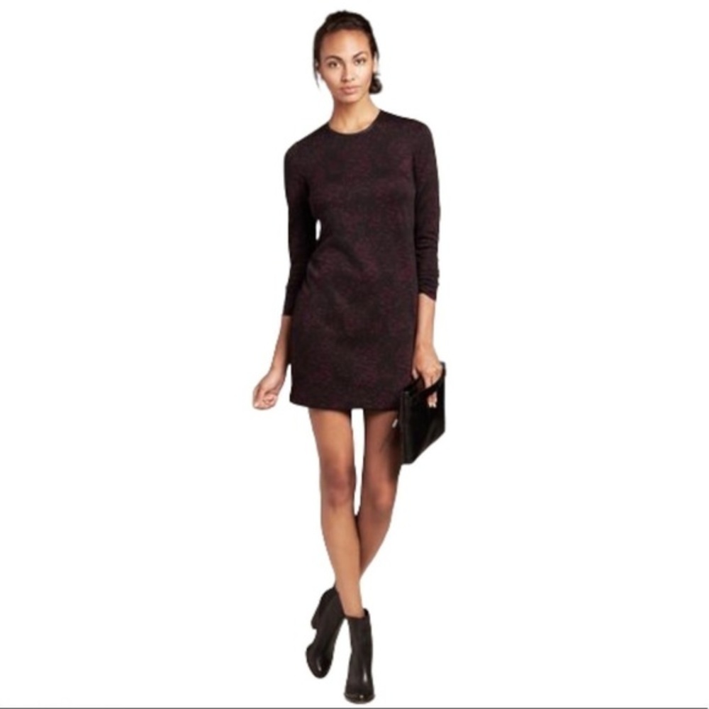𝅺banana Republic Crackle Print Knit Dress in purple